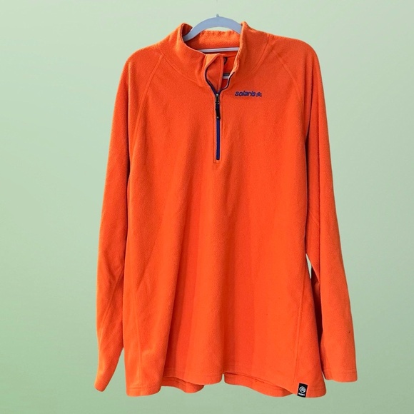 Solaris Mens Pullover Fleece 1/4 Zip Long Sleeve Orange XXL - Picture 8 of 10